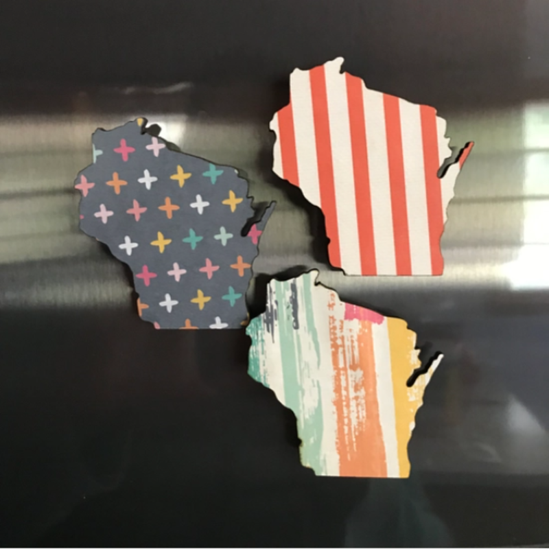 Makery Maven Co Wisconsin Patterned Magnet