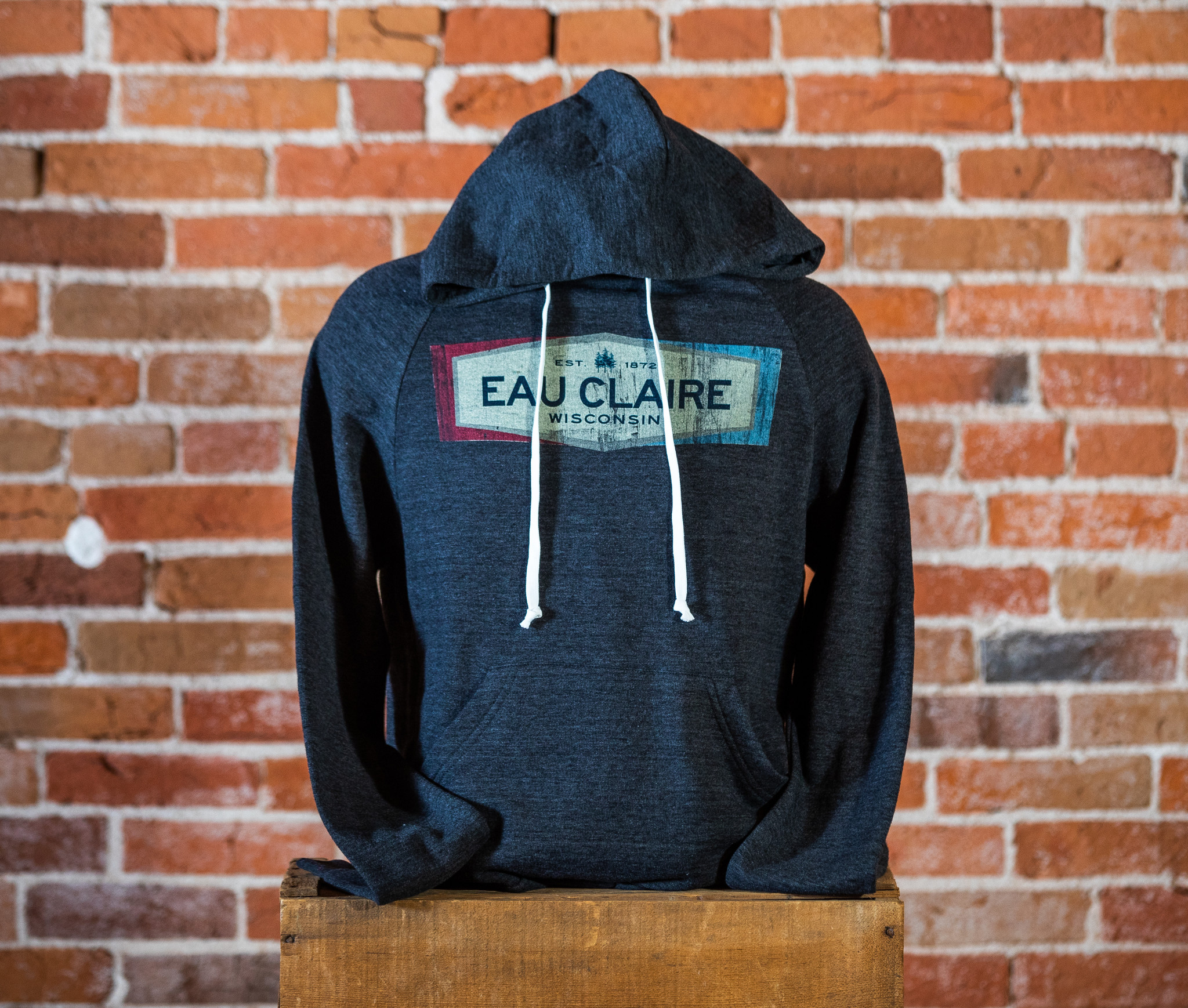 Eau Claire Est. Triblend Fleece Hoodie (Gray) The Local Store