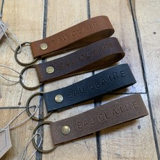 Leather Stamp Keychain - Eau Claire