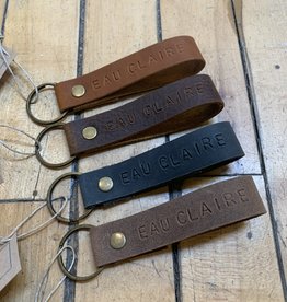 Leather Stamp Keychain - Eau Claire