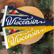 Felt Pennant - Wisconsin Farm Scene