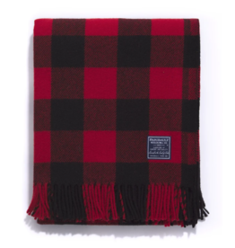 Faribault Mills Wool Throw - Buffalo Check Red/Black
