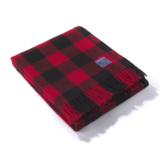 Faribault Mills Wool Throw - Buffalo Check Red/Black
