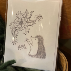 Nadine Bresina Hedgehog Hello Greeting Card