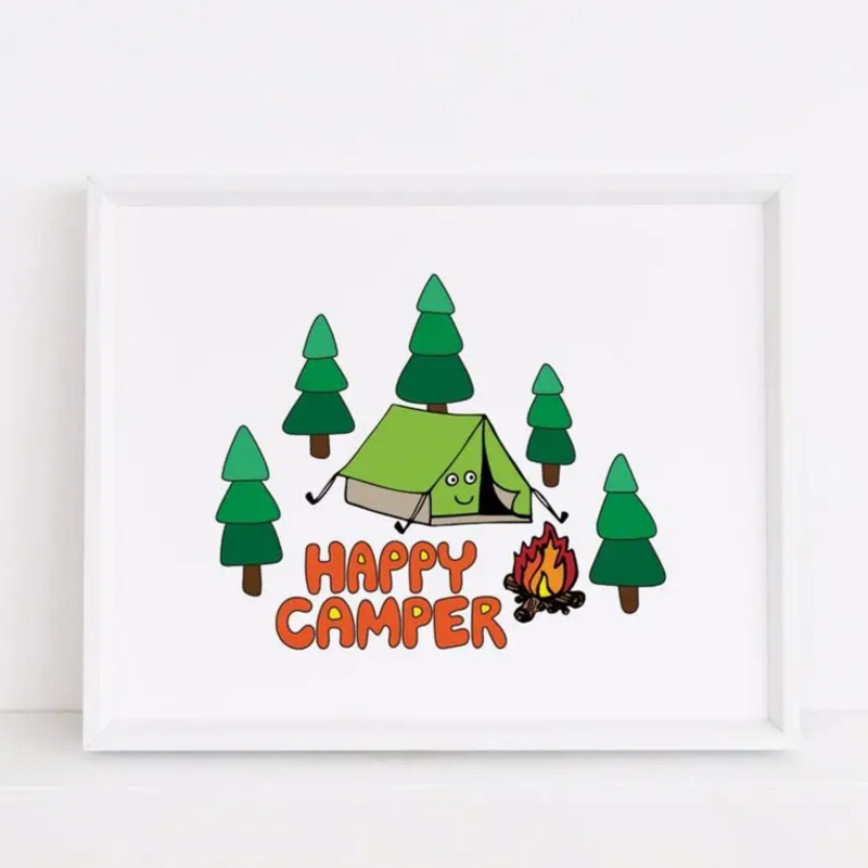 Happy Camper Art Print (8x10)