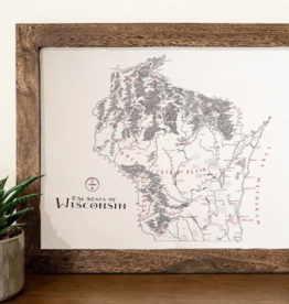 Wisconsin Vintage Map (Original) - 12x16