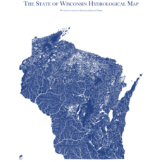 Muir Way Wisconsin Hydrological Map (18x14)
