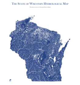Muir Way Wisconsin Hydrological Map (18x24)