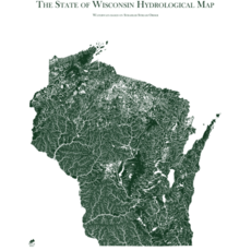 Muir Way Wisconsin Hydrological Map (18x14)