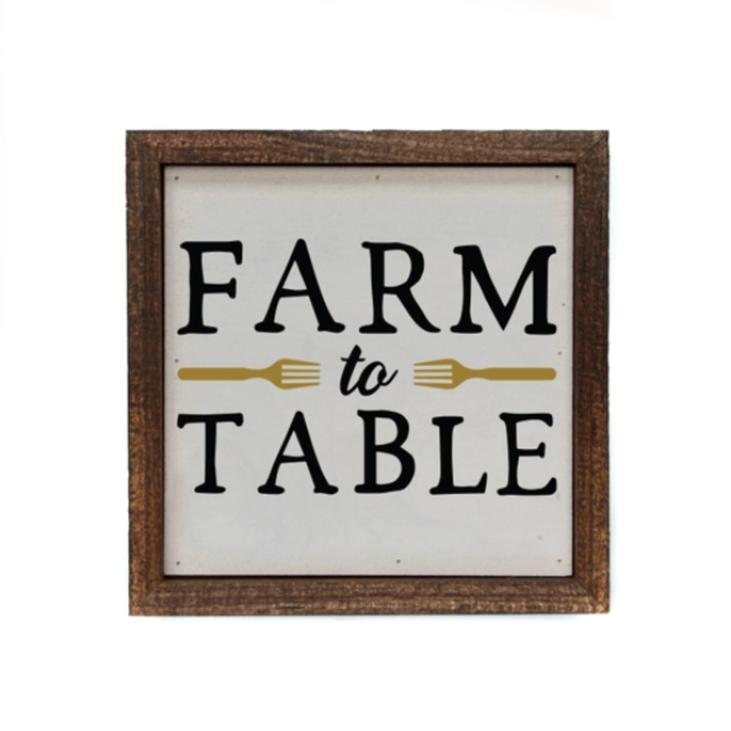 Driftless Studios Wood Sign- 6x6 Farm To Table
