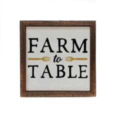 Driftless Studios Wood Sign- 6x6 Farm To Table