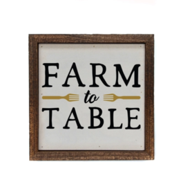 Driftless Studios Wood Sign- 6x6 Farm To Table