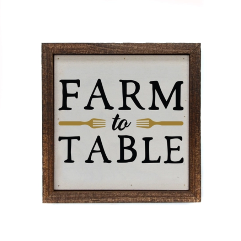 Driftless Studios Wood Sign- 6x6 Farm To Table
