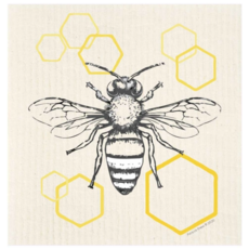 Swedish Dishcloth - Bee on Hexagon
