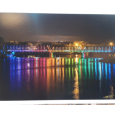 Lloyd Fleig Greeting Card - Phoenix Park Bridge at Night