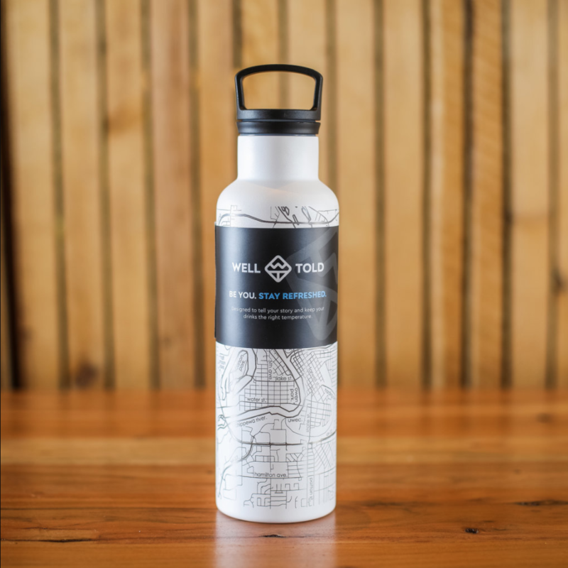 Volume One Insulated Water Bottle - Eau Claire Map