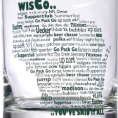 Flags Over Wisconsin Wisco Lingo Rocks Glass