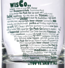 Flags Over Wisconsin Wisco Lingo Rocks Glass