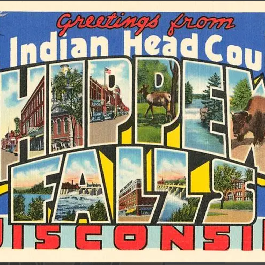 Found Image Press Greetings from Chippewa Falls Vintage Print (12.5x18)