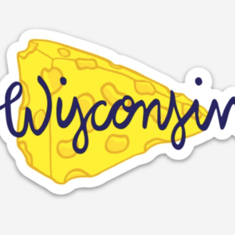 Sunny Day Designs Wisconsin Cheese Vinyl Magnet
