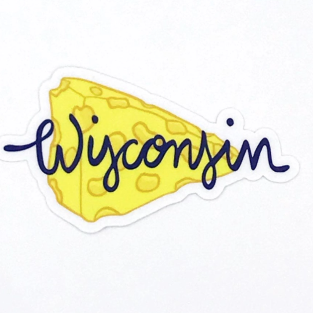Sunny Day Designs Wisconsin Cheese Vinyl Sticker