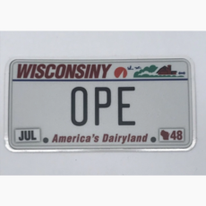 Flags Over Wisconsin Sticker - OPE License Plate