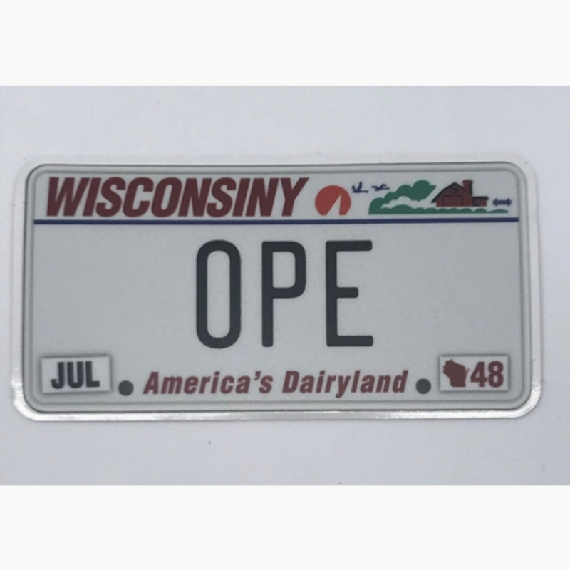 Flags Over Wisconsin Sticker - OPE License Plate
