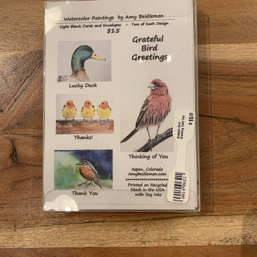 Amy Beidleman Grateful Bird Greeting Card Set