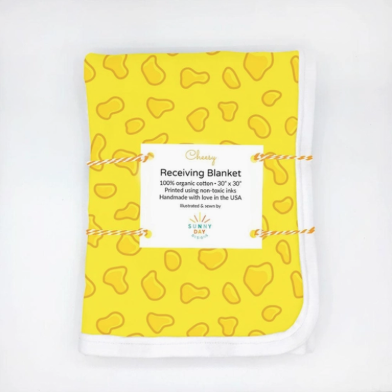 Sunny Day Designs Cheesy Organic Cotton Baby Blanket