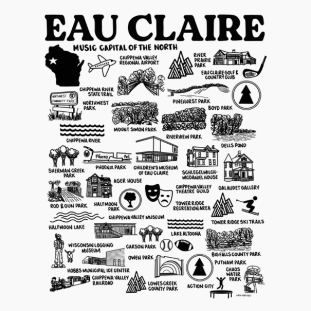 Print Eau Claire Features Map The Local Store