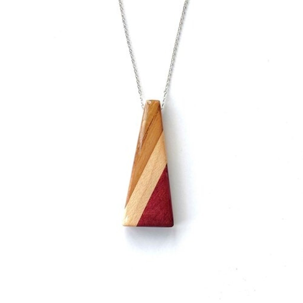 Isosceles Wood Triangle Necklace