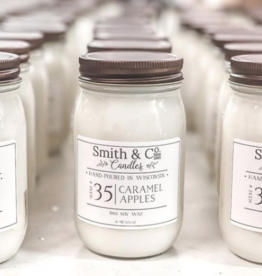 Large Mason Jar Candle - Smith & Co. Candles - Caramel Apples