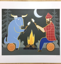Cindy Lindgren Paul Bunyan Campfire Poster (8x10)