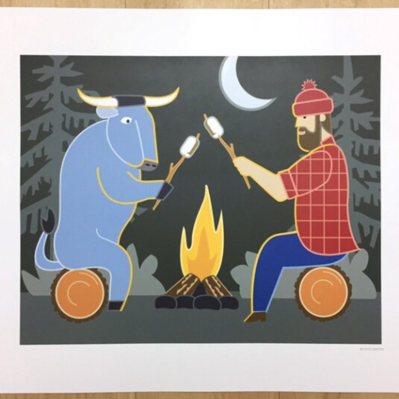 Cindy Lindgren Paul Bunyan Campfire Poster (8x10)