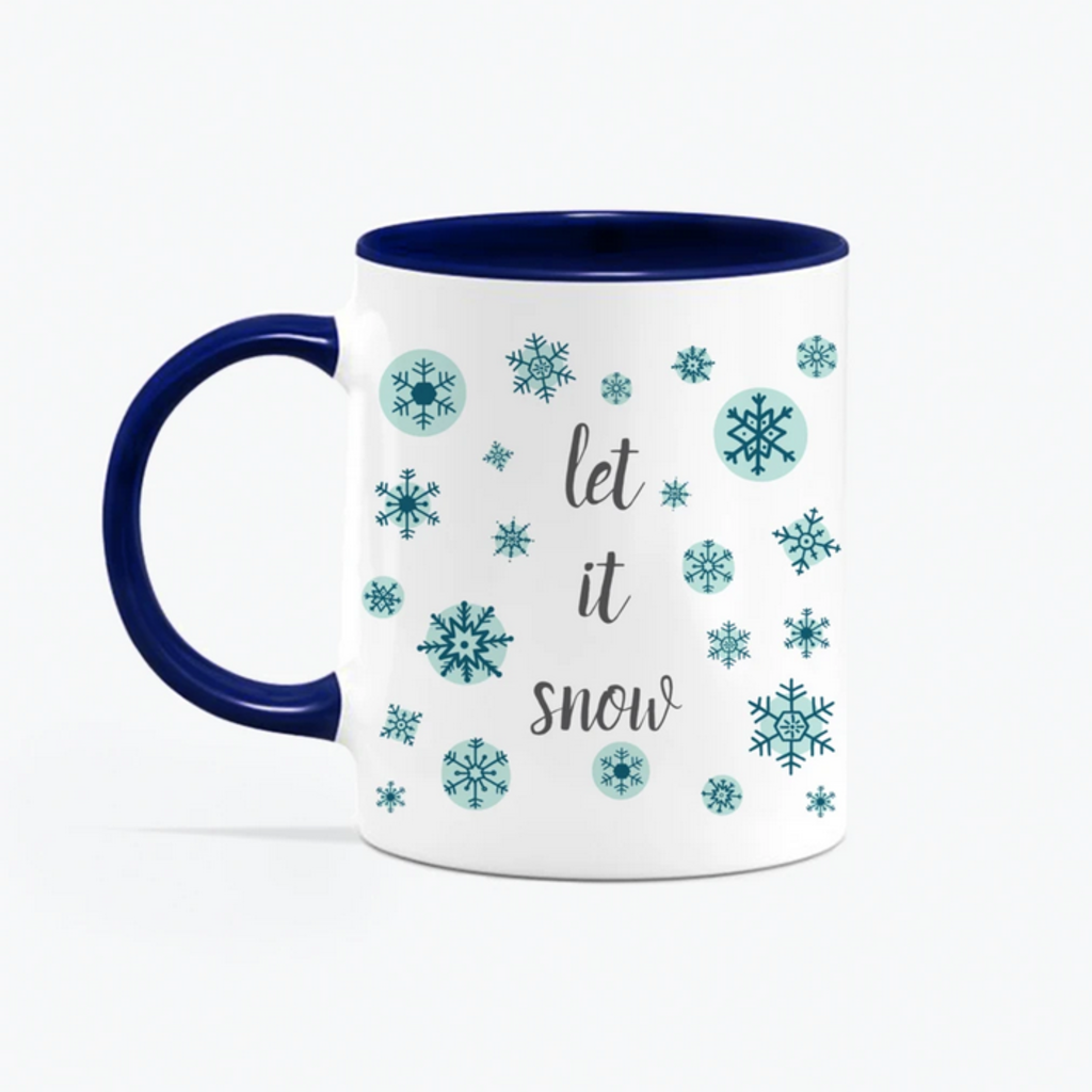 Tandem for Two Mug - Let It Snow (Snowflakes)