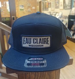 Volume One Black 7-Panel Applique Hat - Eau Claire, Wisconsin