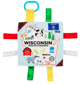 Baby Jack & Co. Wisconsin State Baby Crinkle Tag Square 8"x 8" Toy