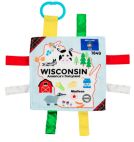 Wisconsin State Baby Crinkle Tag Square 8"x 8" Toy