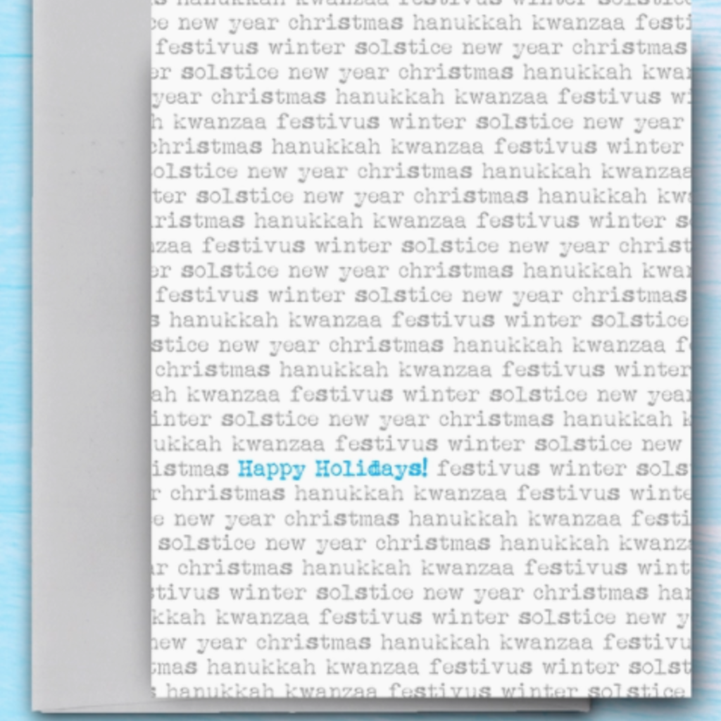 tiny. Happy Holidays Type Card