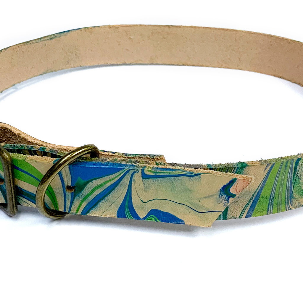 Leather Dog Collar - Marble (Assorted)