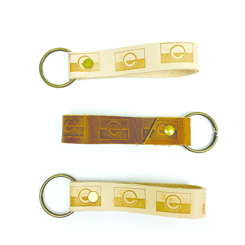 Leather Stamped Key Fob - Eau Claire Flag