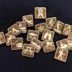 The Oaklair Woodcraft Assorted Wood Park Symbol Magnets