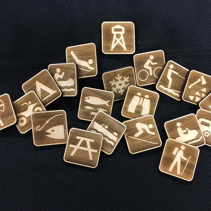 Assorted Wood Park Symbol Magnets