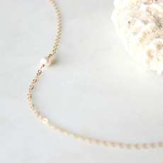 Hello Adorn Jewelry Hello Adorn  - Tiny Freshwater Pearl Necklace: 14kt Gold Fill