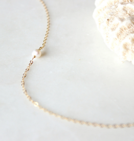 Hello Adorn Jewelry Hello Adorn  - Tiny Freshwater Pearl Necklace: 14kt Gold Fill