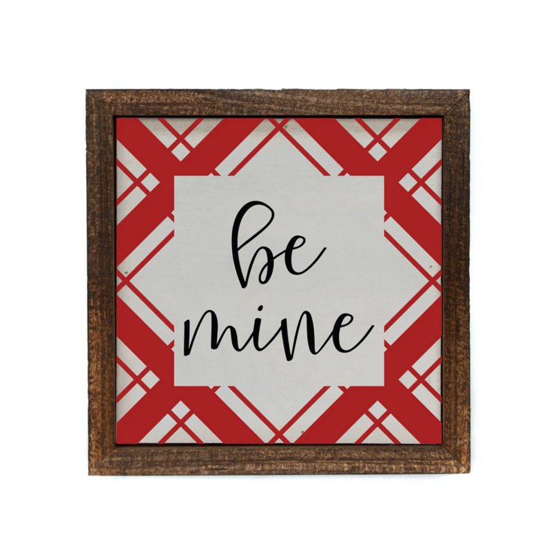 6x6 Be Mine with red pattern