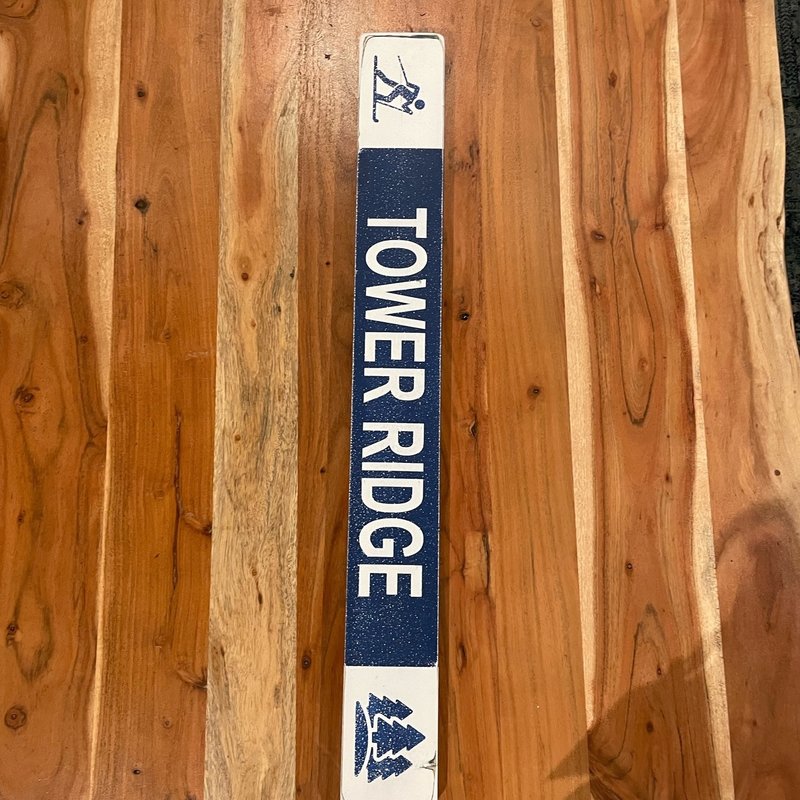 Single Chair Studios Mounted Trail Ski Sign - Tower Ridge