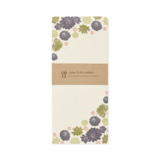 June & December Succulent Notepad: 4"x9"