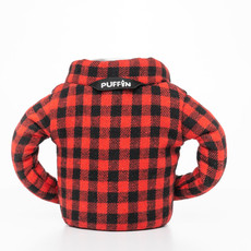 Puffin Drinkware Beverage Koozie Flannel - Buffalo Red