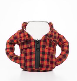 Puffin Drinkware Beverage Koozie Flannel - Buffalo Red